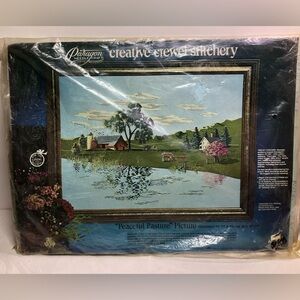 Paragon Needlecraft Creative Crewel Stitchery Kit Peaceful Pasture Picture
